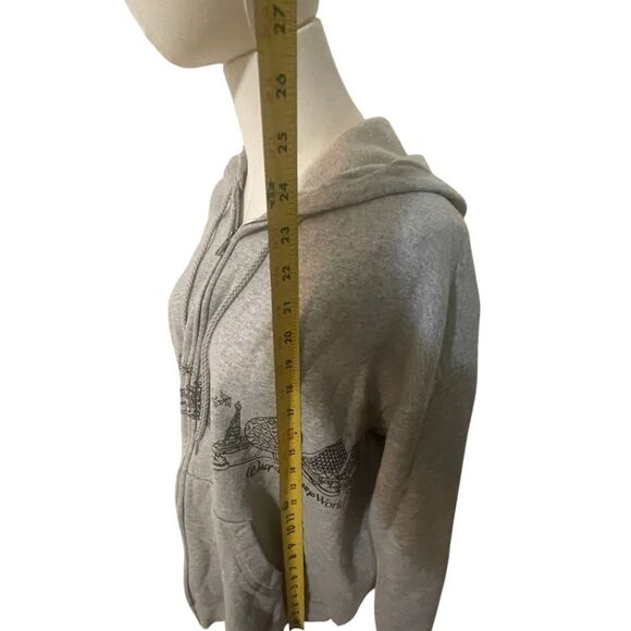 Disneyland Hanes Walt Disney World Gray Zip-Up Hoodie with Graphic Design Size L - Picture 4 of 16